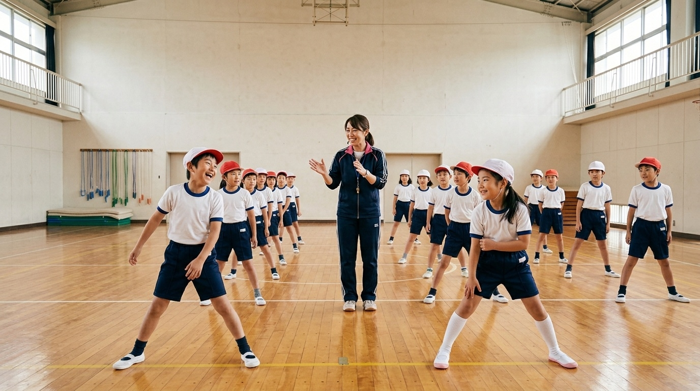 小学生が運動に取り組むイメージ